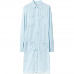 Рубашка-платье с кружевной отделкой Burberry, светло-голубой