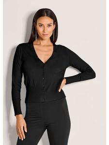 MADELEINE Элегантный кардиган из вискозы с застежкой на пуговицы, черного цвета