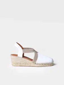 Женские кожаные эспадрильи на танкетке с резинкой Toni Pons, белый