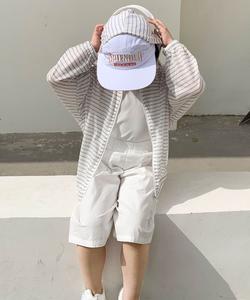 Тонкая полосатая толстовка на молнии Aimoha Kids, цвет Gray