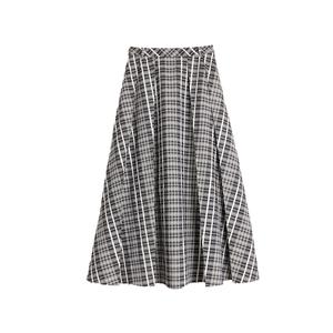 ELLE Повседневная длинная юбка для женщин черная белая тонкая миди юбка а-силуэта