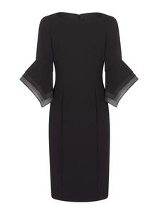 Коктейльное платье Adrianna Papell Knit Crepe Tiered Sleeve Dress, черный