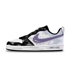 Кроссовки для скейтбординга Court Borough Purple Trace Low top Kids' Unisex Nike, белый
