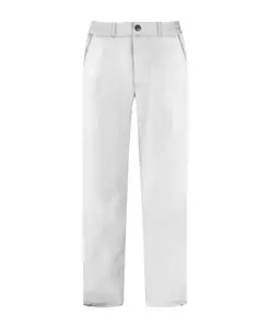 Длинные льняные брюки на шнуровке Mc2 Saint Barth, белый