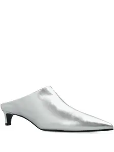 Мюли с заостренным носком и эффектом металлик JIL SANDER, серебряный