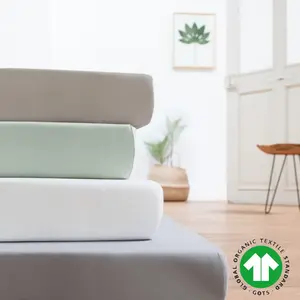 Простыня на резинке Organic Cotton Fine Jersey 150/200 зеленая Estella