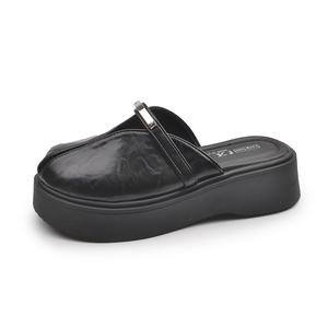 Сандалии женские с закрытым носком, нескользящие и устойчивые к запахам WUJI, Black