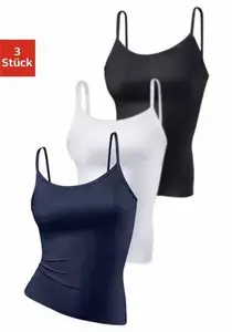 Топ-спагетти Vivance active (3 шт.) из мягкой микрофибры, белый