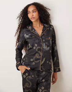 Сатиновый пижамный комплект, верх и брюки, небесно-голубой Hope & Ivy