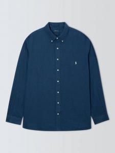 Polo Big & Tall рубашка Regular Fit из льна с простым логотипом Ralph Lauren, Rustic Navy