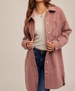 Длинная контрастная клетчатая куртка виноградного цвета Hem & Thread, Grape