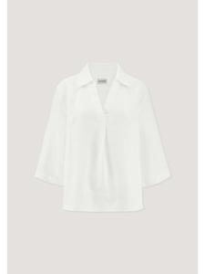 Свободная блузка Hessnatur из чистого льна натурального белого цвета