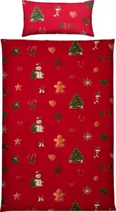 Постельное белье красное 1x 155x200 см + 1x 40x80 см Erwin Müller