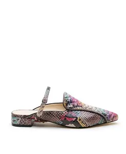 Женские лоферы-слипоны Twiggy с заостренным носком и принтом "змеиная кожа", возможность персонализации Alterre, мультиколор