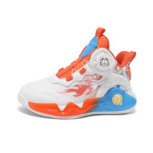 Баскетбольные кроссовки средней высоты с износостойким отскоком, дышащие, легкие, с амортизацией, детские JIAFEIMAO, оранжевый