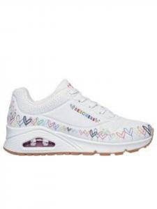 Белые низкие кеды Skechers