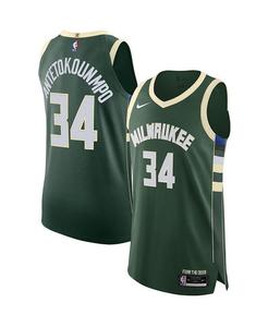 Мужская аутентичная майка Giannis Antetokounmpo Hunter Green Milwaukee Bucks 2020/21 — Icon Edition Nike, зеленый