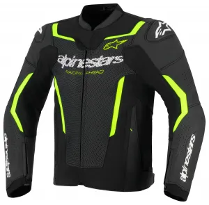 Кожаная куртка GP Force V2 Airflow Alpinestars, черный/ярко-желтый