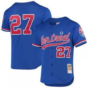 Мужской сетчатый тренировочный трикотаж Mitchell & Ness Владимир Герреро Blue Montreal Expos 1997 Cooperstown Collection