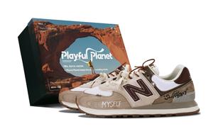 NB 574 устойчивые к истиранию водонепроницаемые и дышащие влагоотводящие поддержка низкие кроссовки для бега женские New Balance, Latte коричневый