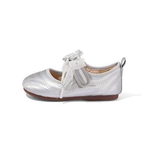 ABC DOUKIDS Детские кожаные туфли для детей ABCdoukids, серебряный