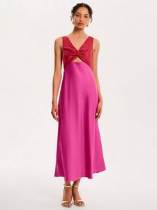 Платье миди Maggy с перекрученным передом OMNES, Red/Pink