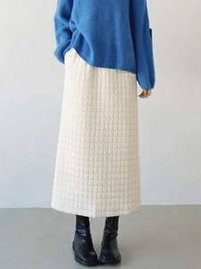 Стеганая юбка с разрезами. Женская юбка.