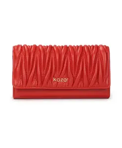 Стеганый кошелек с просторным внутренним отделением. Kazar, красный