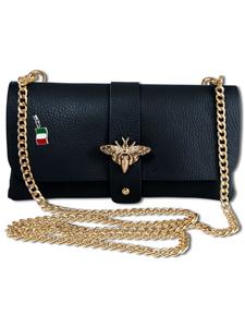 Наплечная сумка Florence Schultertasche, Clutch Leder dunkelblau ca. 23cm