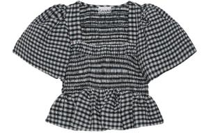 Блузка с принтом check GANNI, белый