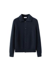 MANGO MAN Вязаный кардиган в королевском синем цвете