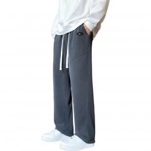 Хлопковые брюки Unisex утепленные с флисовой подкладкой прямого кроя WARRIOR, серый (diy badge)