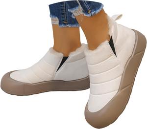 Женские зимние ботинки ZSpzx, укороченные, на платформе, из однотонной замши, с мягкой подошвой, теплой пушистой подкладкой, круглым носком, широкой колодкой, массивным каблуком, модные, водонепроницаемые, удобные, с противоскользящей подошвой, White