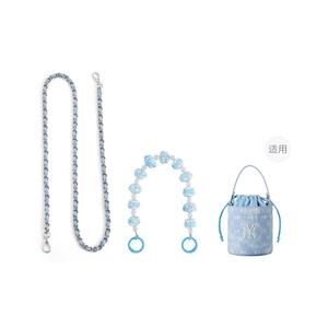 Lan Bao Fan Акриловая микрофибра полиуретановая парфюмерная сумка через плечо с цепочкой шелковый шарф аксессуар унисекс белый черный розовый, Blue Leather Crossbody Bag 100cm+Cartoon Decorative Chain