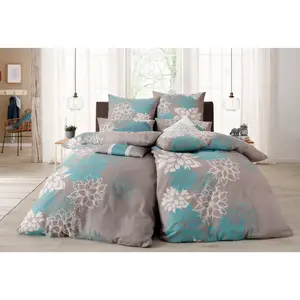 [T] Постельное белье для дома «Susan Flowers Design», качество Linon и Biber (фланель), 100% чистый хлопок, комплект постельного белья с цветочным рисунком поддерживает инициативу «Сделано в Африке», сертифицирован «Сделано в зеленом цвете» Home Affaire,