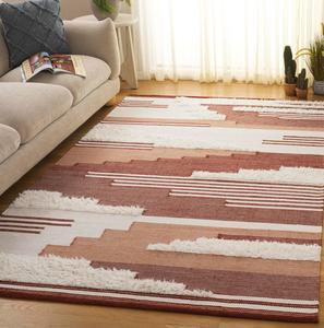 Ковер SAFAVIEH, 122 x 183 см, - коллекция Kenya - Rust & Ivory, ручная работа из шерсти, идеально для гостиной, спальни, столовой (KNY280P)