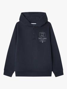 Детский хлопковый худи с принтом Hackett London, Midnight Blue