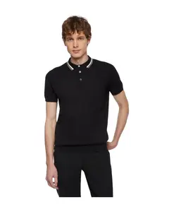 Поло-Рубашка из льна и хлопка Brooks Brothers, черный