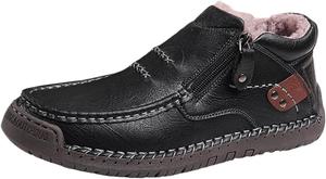 Мужские кожаные сапоги для вождения XDFVC, средние, ручной работы, ботинки Чакка до щиколотки, повседневные, с боковой молнией, повседневные туфли, мягкая подошва, легкие ортопедические, для улицы, вождения, походов и прогулок, черный