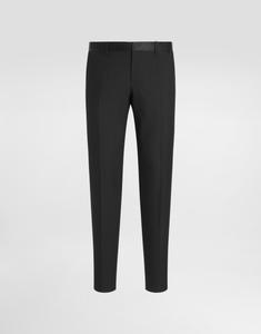 Полосатые брюки из шерстяного жаккарда DOLCE & GABBANA, черный