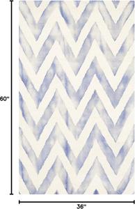 Ковер SAFAVIEH, 92 x 153 см, Dip Dye Collection Ivory/Blue DDY715A ручной работы шеврон акварель премиум шерсть
