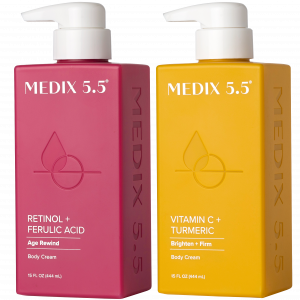 Набор из 2 предметов: лосьон для тела с ретинолом и увлажняющий крем для тела с витамином С. Medix 5.5