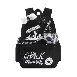 Converse Полиэстеровый готический рюкзак с цепями и ажурной спинкой средний унисекс черный