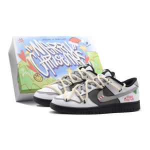 Кроссовки Nike Dunk Skateboarding Shoes Women's Low-top Black/white/gray, белый