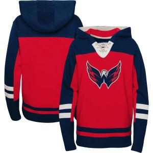 Молодежный красный пуловер с капюшоном Washington Capitals Ageless Revisited Home на шнуровке Outerstuff