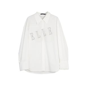 ELLE Рубашка Women's White Lapel Moderate