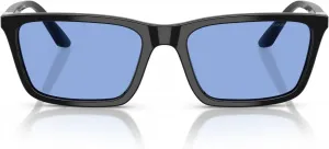 Женские солнцезащитные очки Emporio Armani EA4239U, универсальная посадка, прямоугольной формы, Shiny Black/Blue