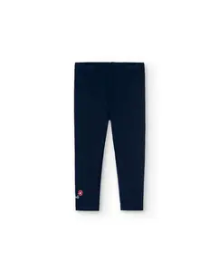 Однотонные хлопковые леггинсы для девочек Boboli, тёмно-синий