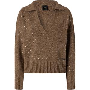 Свитер с отделкой из страз Nibani PINKO, розовый