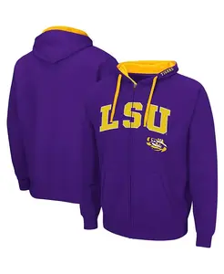 Мужская фиолетовая толстовка с молнией LSU Tigers больших размеров Colosseum